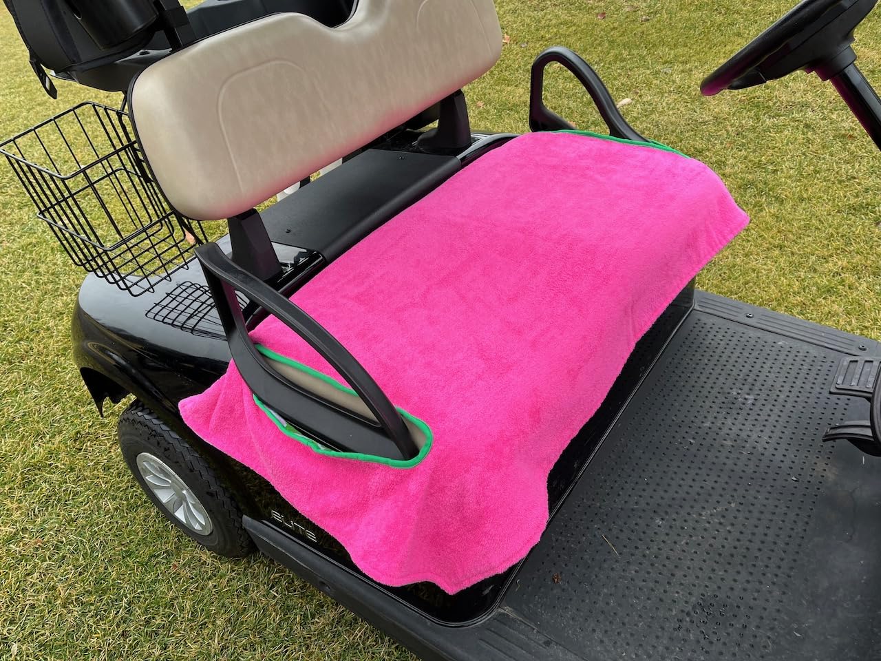 Premium Golf Cart Seat Cover - Soft Terry Cloth Blanket & Towel Cover for EZGO & Club Car - Reversible Double Layer Cotton - Warm & Cool Comfort - Perfect for Golf Courses, Camping & Outdoor Adventures