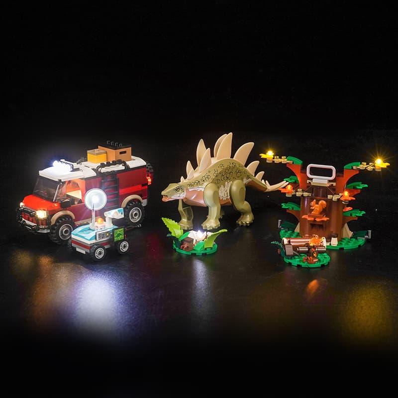 LEGO Jurassic World Dinosaur Missions Stegosaurus Discovery 76965 Light Kit - DIY Building Blocks Lighting Set for Display & Night Scene Decoration