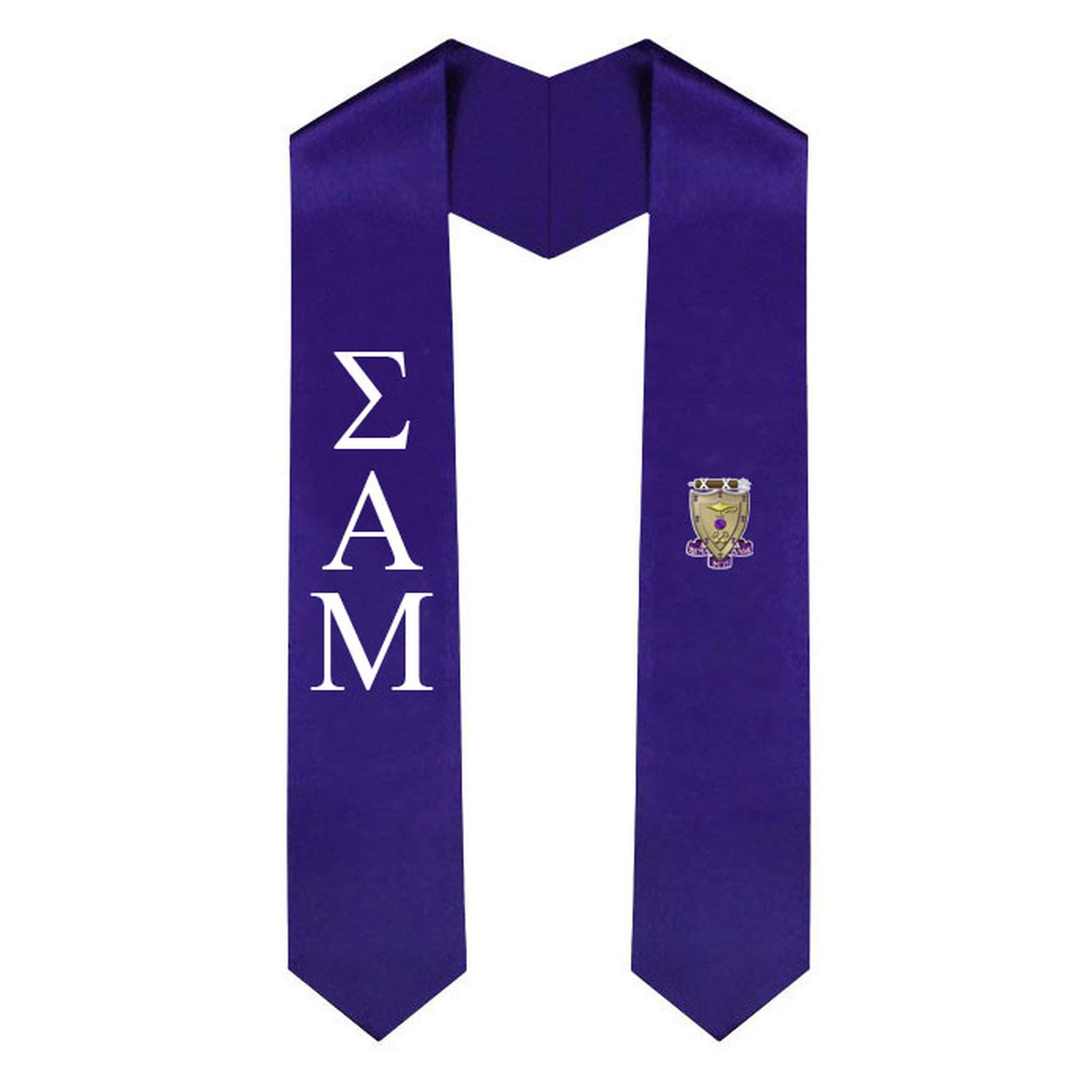 Sigma Alpha Mu Greek Letter Graduation Stole with Embroidered Crest - Perfect for Fraternity Graduation Ceremonies & Greek Life Events