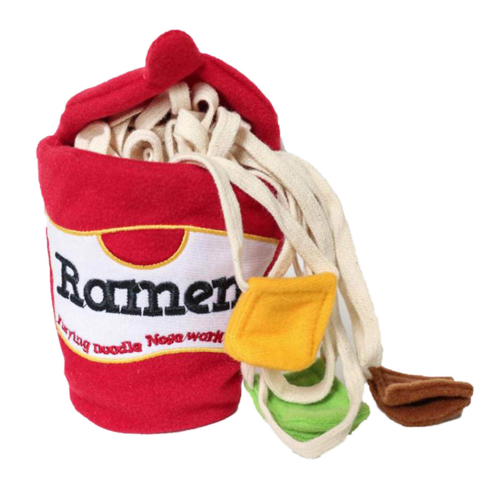 Interactive Dog Chew Plush Toy - Slow Feeding Puzzle Toy for Puppies & Cats | Ramen Noodle Nose Work Training | Small Pet Enrichment Activity for Mental Stimulation & Playtime Fun