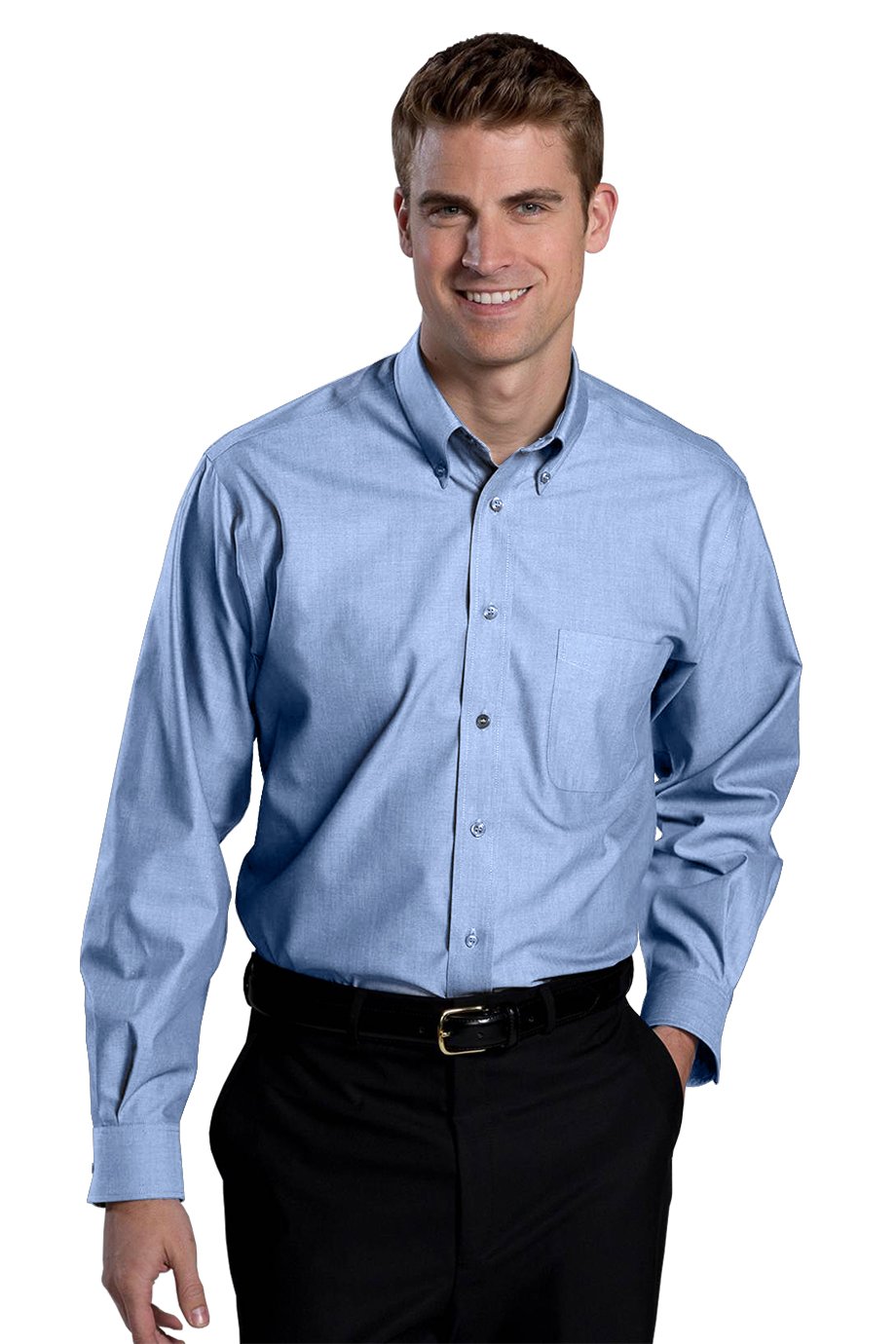 Edwards Men's No-Iron Button Down Dress Shirt - Wrinkle-Free Formal & Business Attire for Office, Meetings & Special Occasions