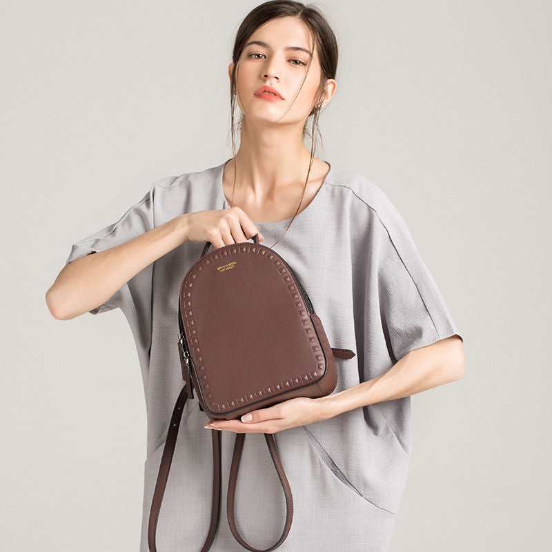 Vegan Leather Studded Backpack for Women - Stylish & Durable Crossbody Bag for College, Travel & Everyday Use