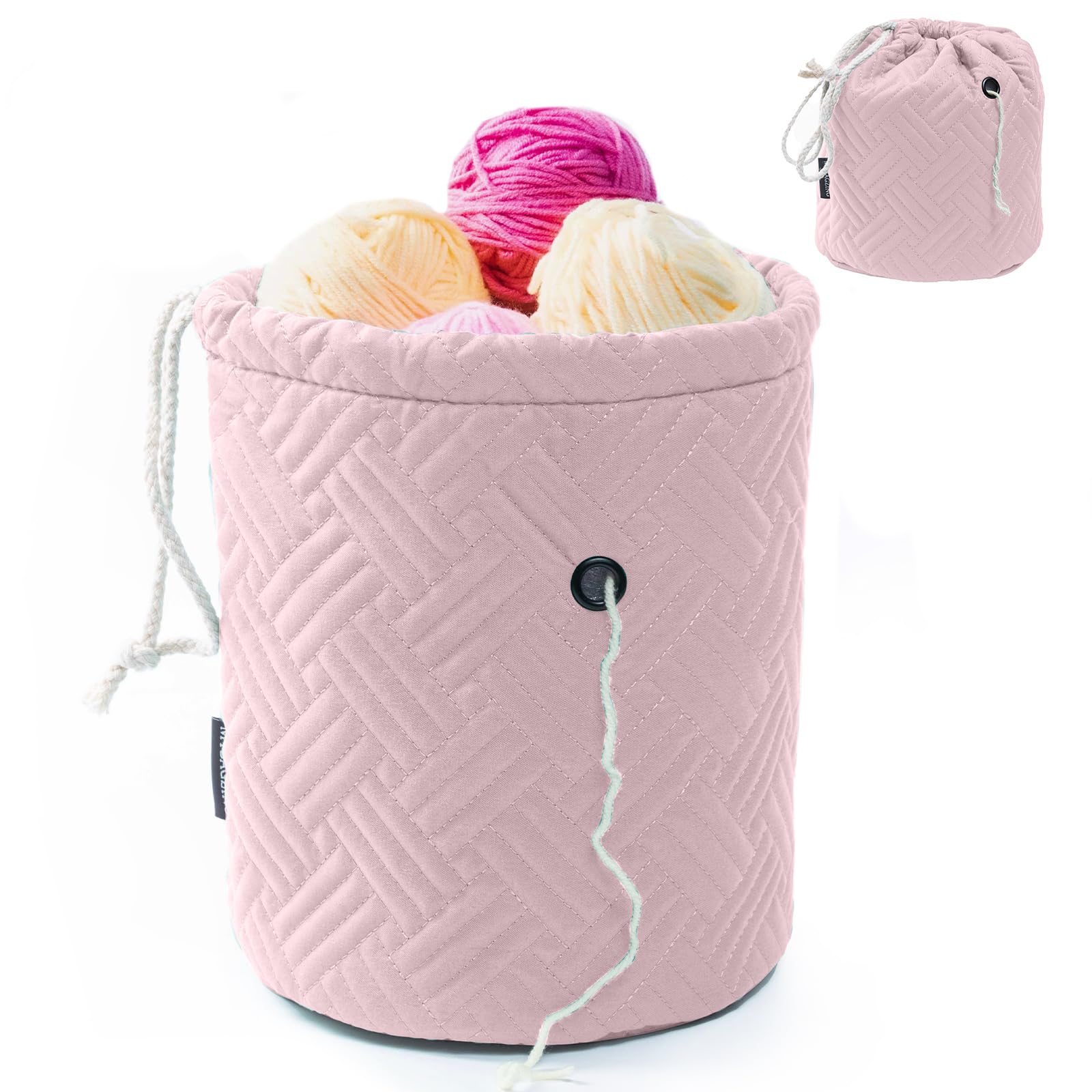 Crochet Yarn Storage Bag with Drawstring - Small Knitting Organizer for Crocheting & Knitting Supplies - Perfect for Beginners, Yarn Holder & Accessories - Ideal for Crafting, Travel & Home Organization