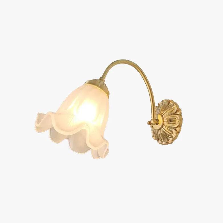 Vintage Glass Flower Wall Light - Elegant Floral Sconce for Home Decor, Bedroom, Living Room, Wedding & Party Lighting