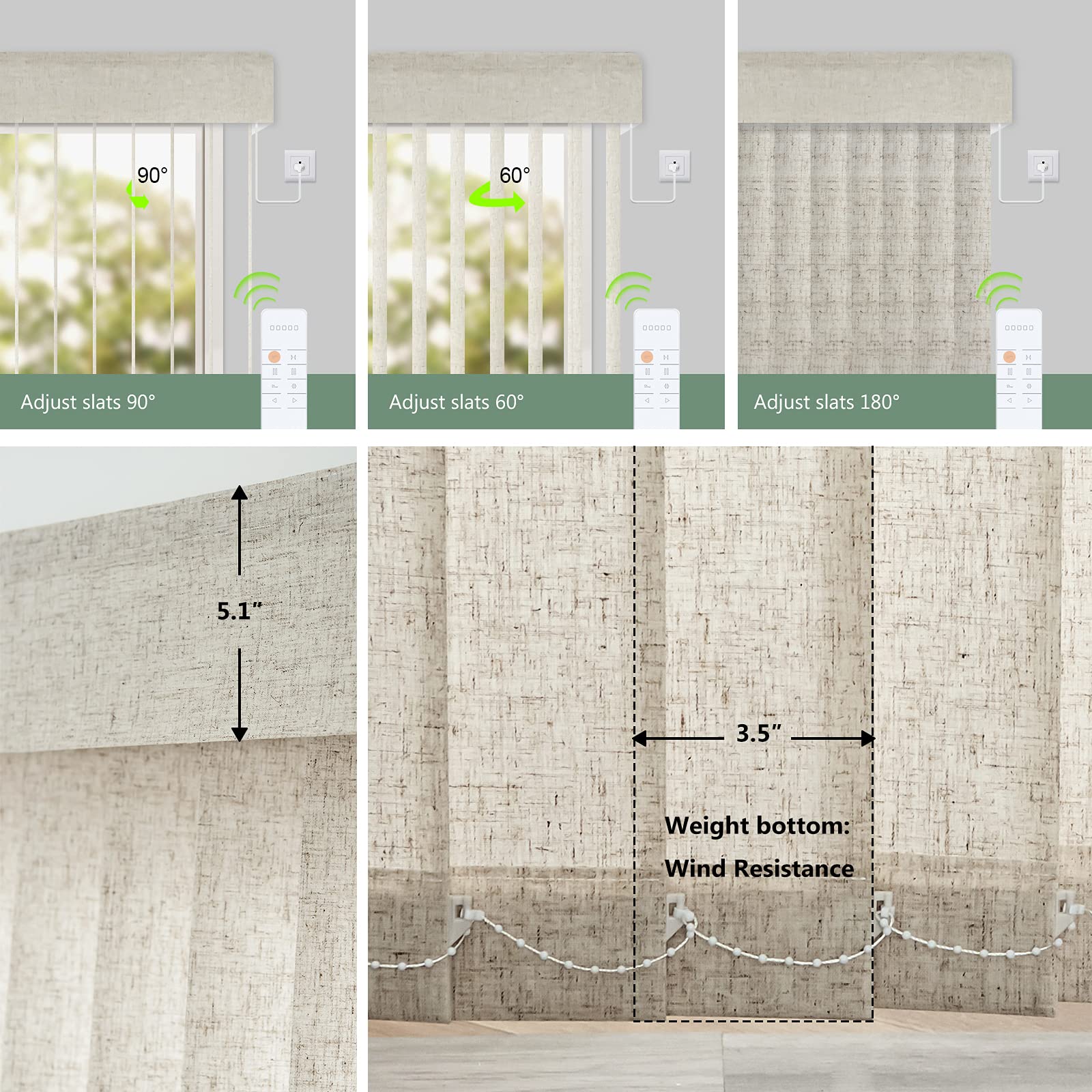 Yoolax Motorized Vertical Blinds - Smart Blackout Shades for Sliding Glass Doors | Alexa & Google Home Compatible | Custom Sizes Available in Beige | Perfect for Patio Doors & Large Windows