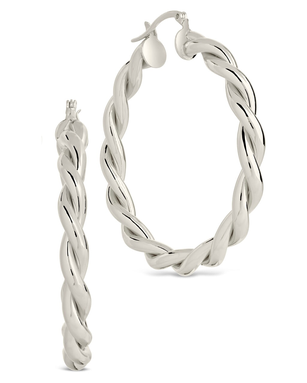 Rosalie Polished Entwined Hoop Earrings for Women - 14K Gold Plated Dainty Huggie Hoops - Elegant Everyday Jewelry for Work, Date Night & Special Occasions