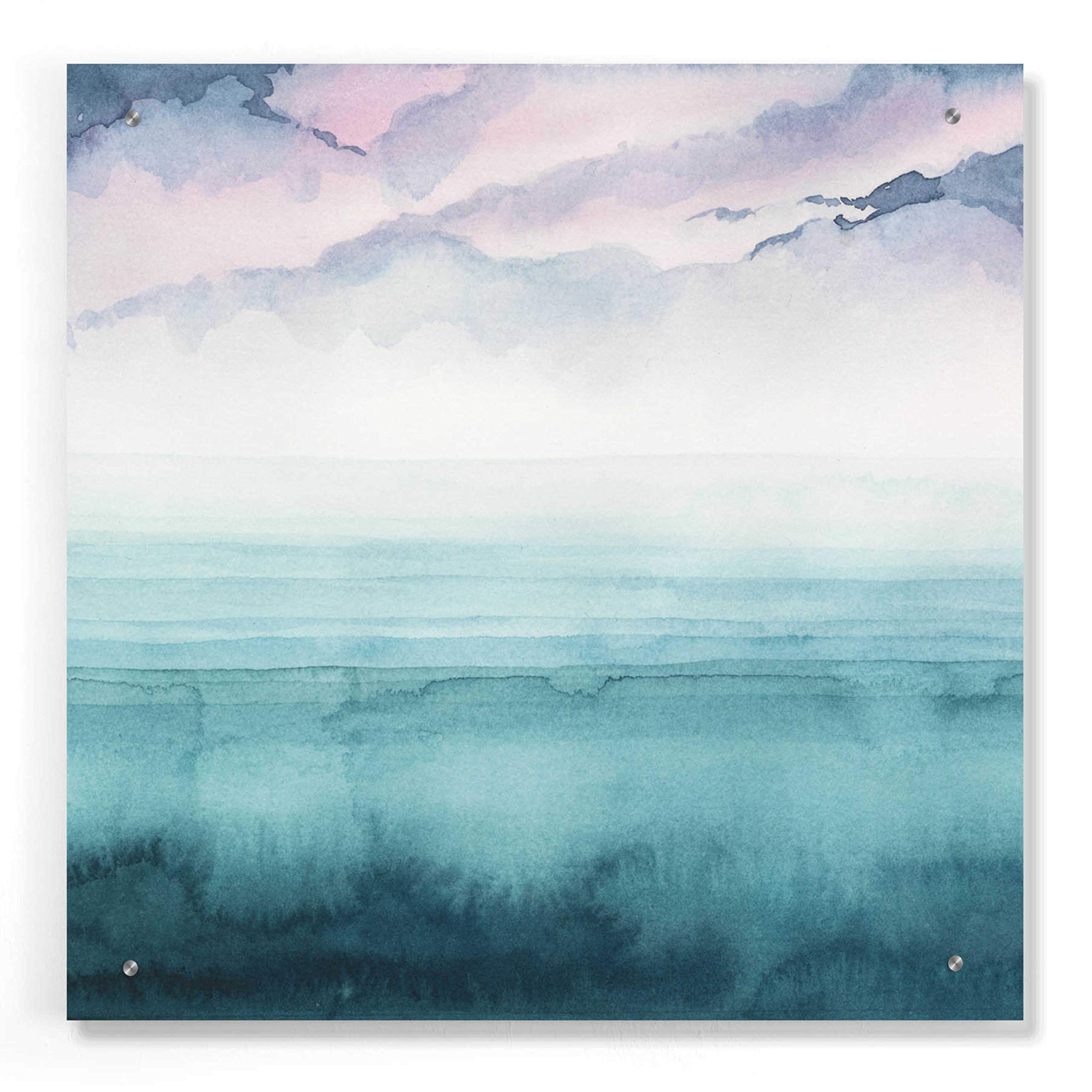 Grace Popp 'Dusk on The Bay II' Acrylic Glass Wall Art - 24x24 Inch Modern Canvas Painting for Living Room, Bedroom & Office Decor