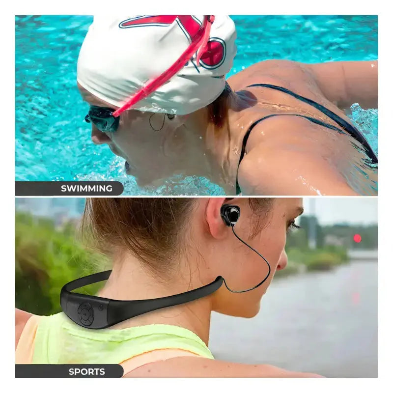 Waterproof MP3 Player with Bluetooth Headphones for Swimming - W16 Sweatproof Wireless Earbuds | Perfect for Pool Workouts, Lap Swimming & Water Aerobics