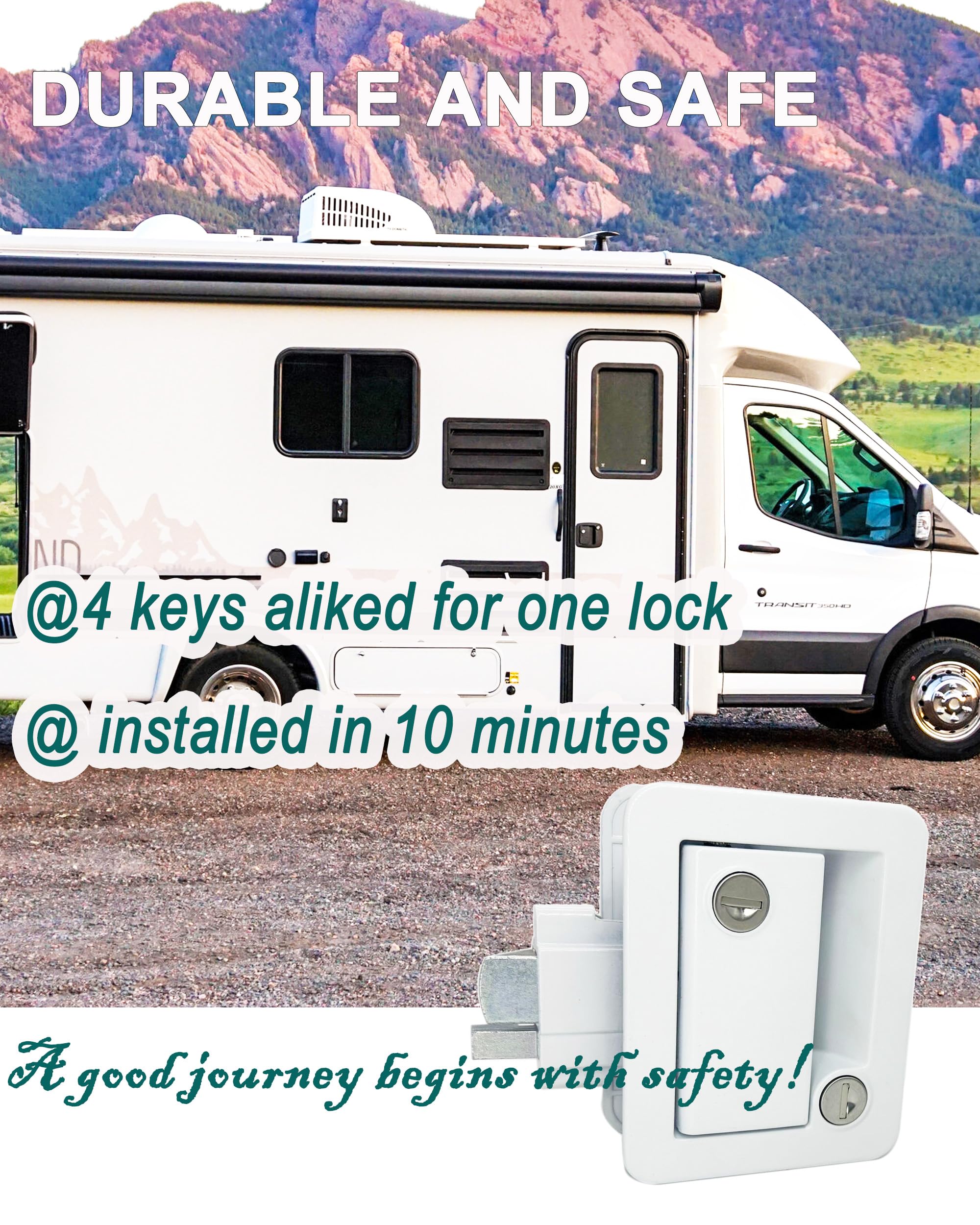 X-Haibei RV Door Lock Replacement - Metal Camper Lock for Travel Trailers (2.75