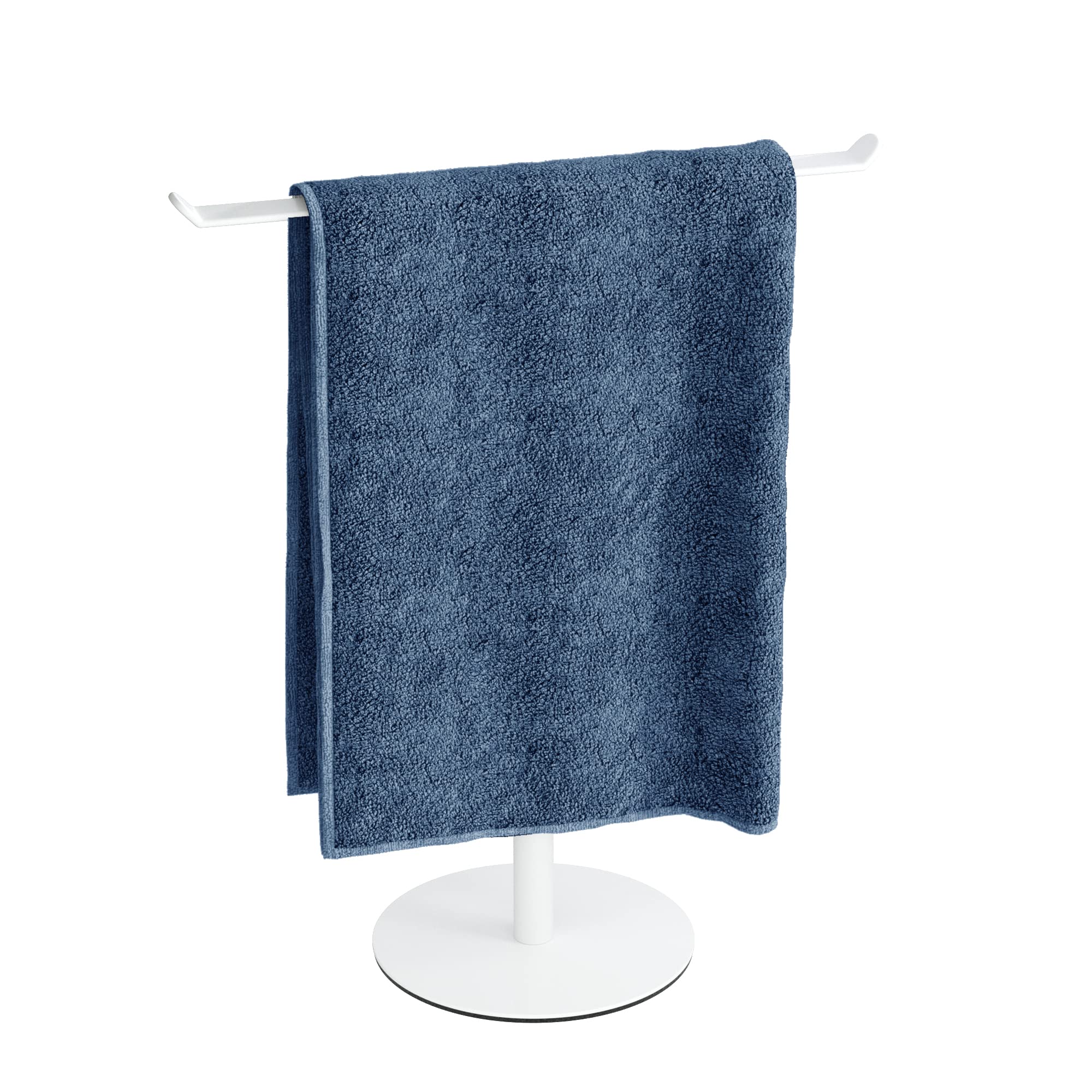 White T-Shape Towel Rack - Bathroom & Kitchen Hand Towel Holder, Headband Organizer | Space-Saving Drying Solution for Small Bathrooms & Modern Kitchens