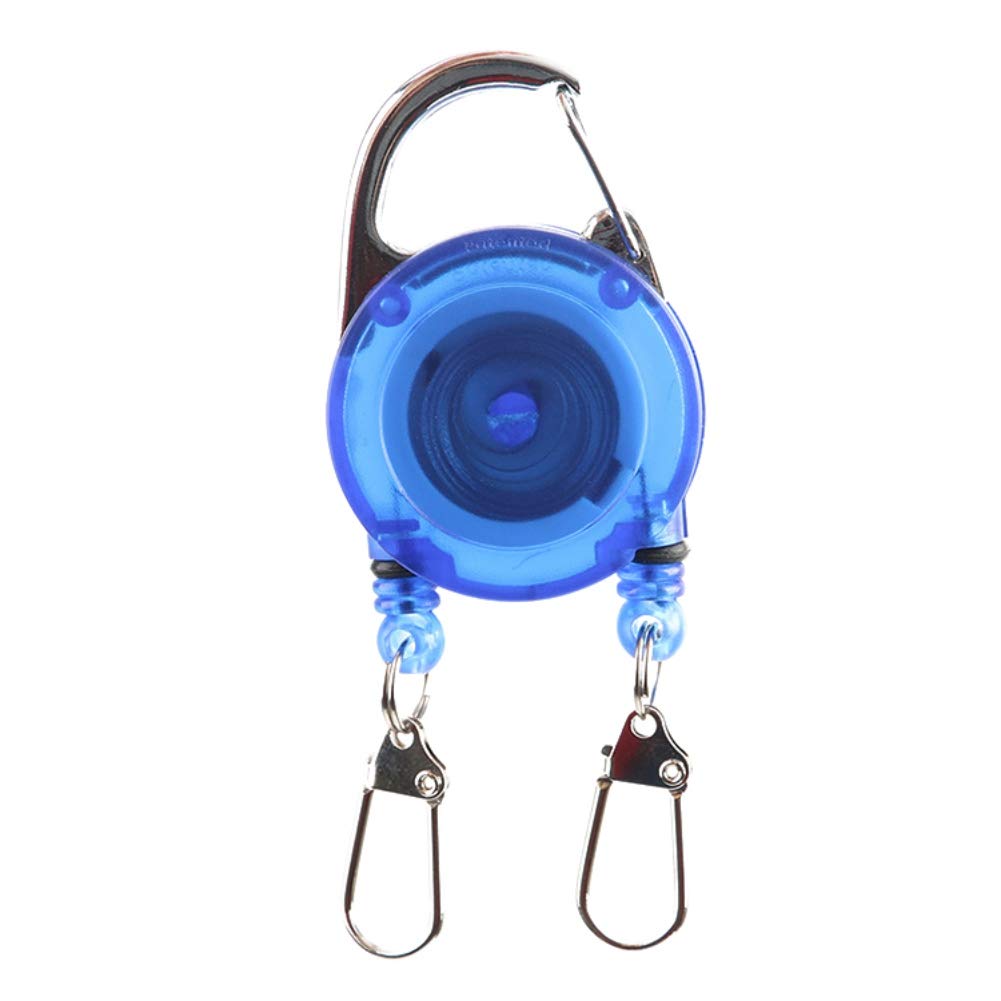 BREEZEY Double Hook Fishing Retractor - Retractable Key Ring Tool for Fly Fishing Accessories | Perfect for Anglers, Outdoor Enthusiasts & Camping Gear