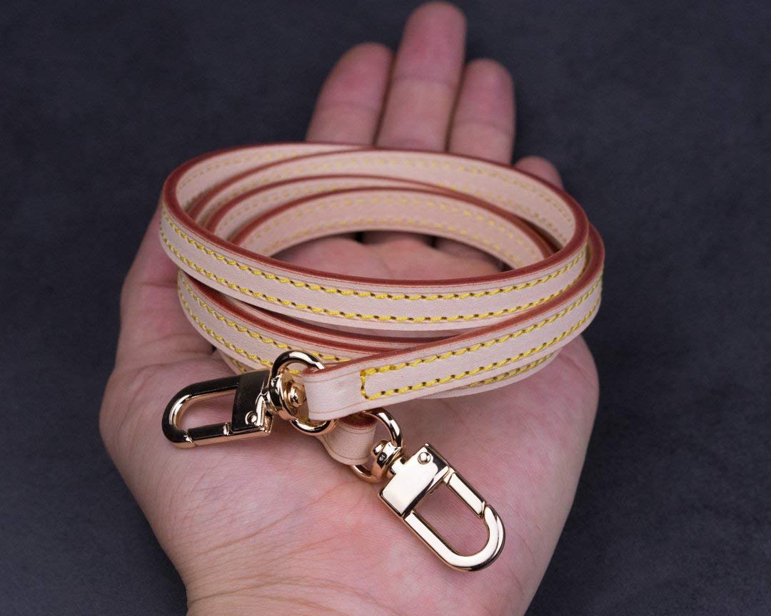 Genuine Vachetta Leather Shoulder Strap for Crossbody Bags - 39 inch (100cm) Adjustable Replacement Strap for Louis Vuitton Pochette, Mini Bags & NM Eva Favorite PM MM - Perfect for Everyday Use, Travel & Fashion Accessories
