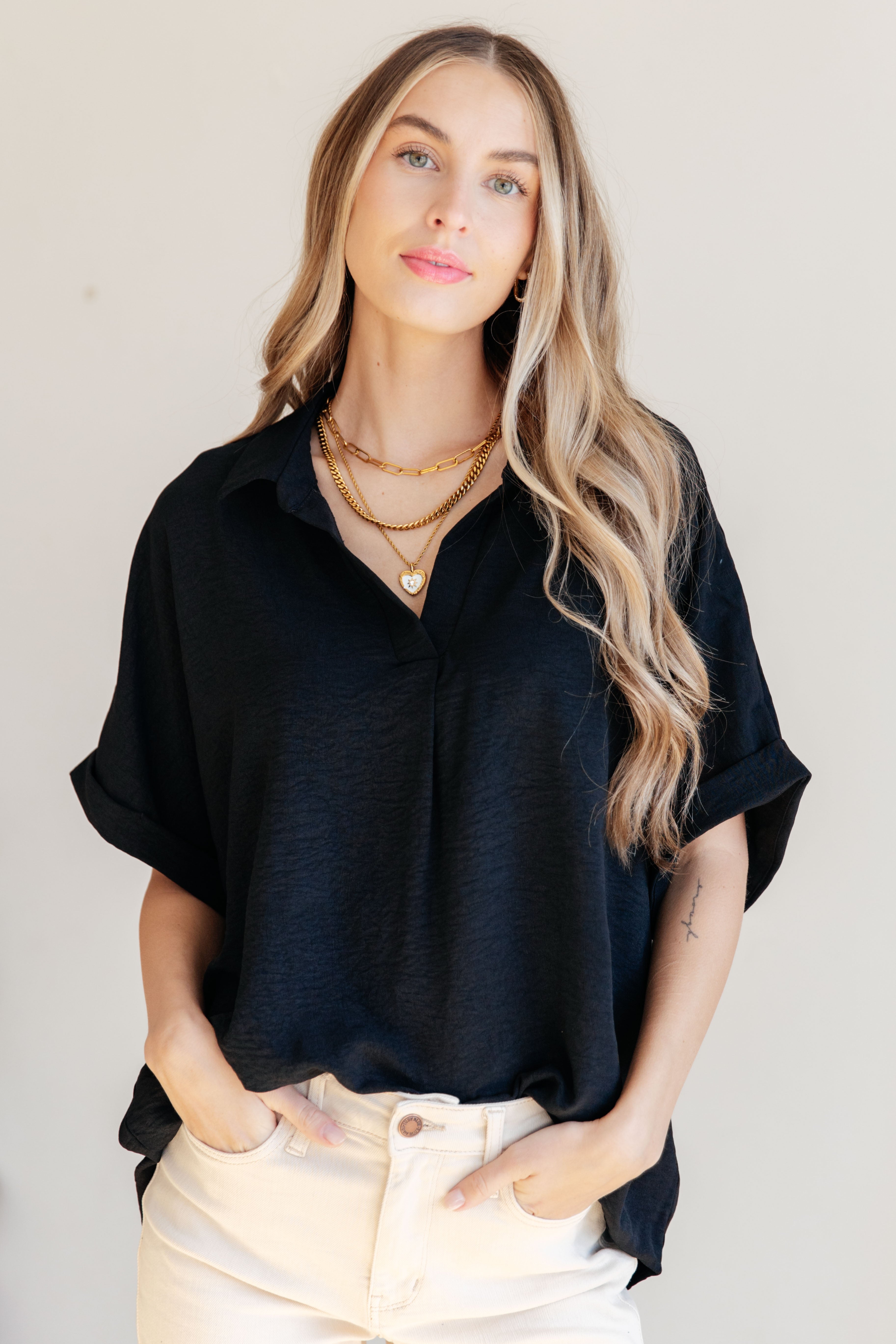 Because I Said So Black Dolman Sleeve T-Shirt - Casual Women's Top for Everyday Wear, Work & Weekend Outfits