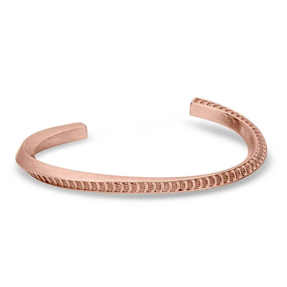 Twisted Stamped Cuff Bracelet for Women - Handmade Boho Jewelry with Unique Engravings | Perfect for Casual Wear, Parties & Gifts