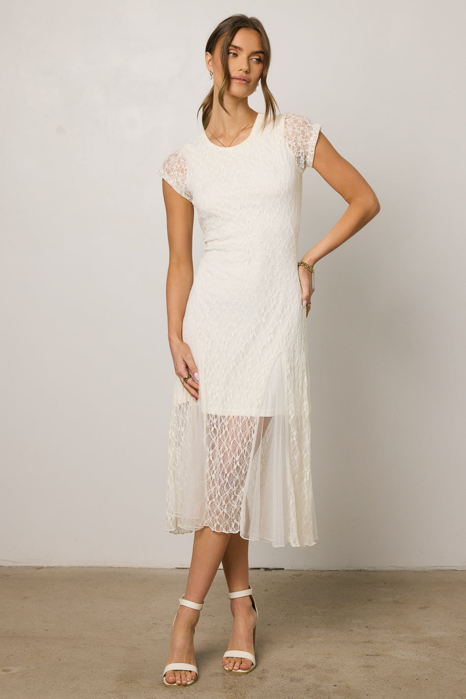 Gabriella Elegant Lace Maxi Dress for Women - Flowy Long Formal Gown for Weddings, Parties & Special Occasions