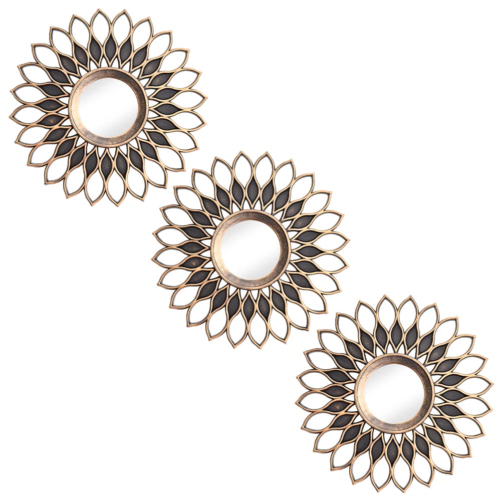 Set of 3 Round Decorative Wall Mirrors for Bedroom, Living Room & Bathroom | Circle Mirror Wall Decor | Stylish Home Accents for Modern Spaces