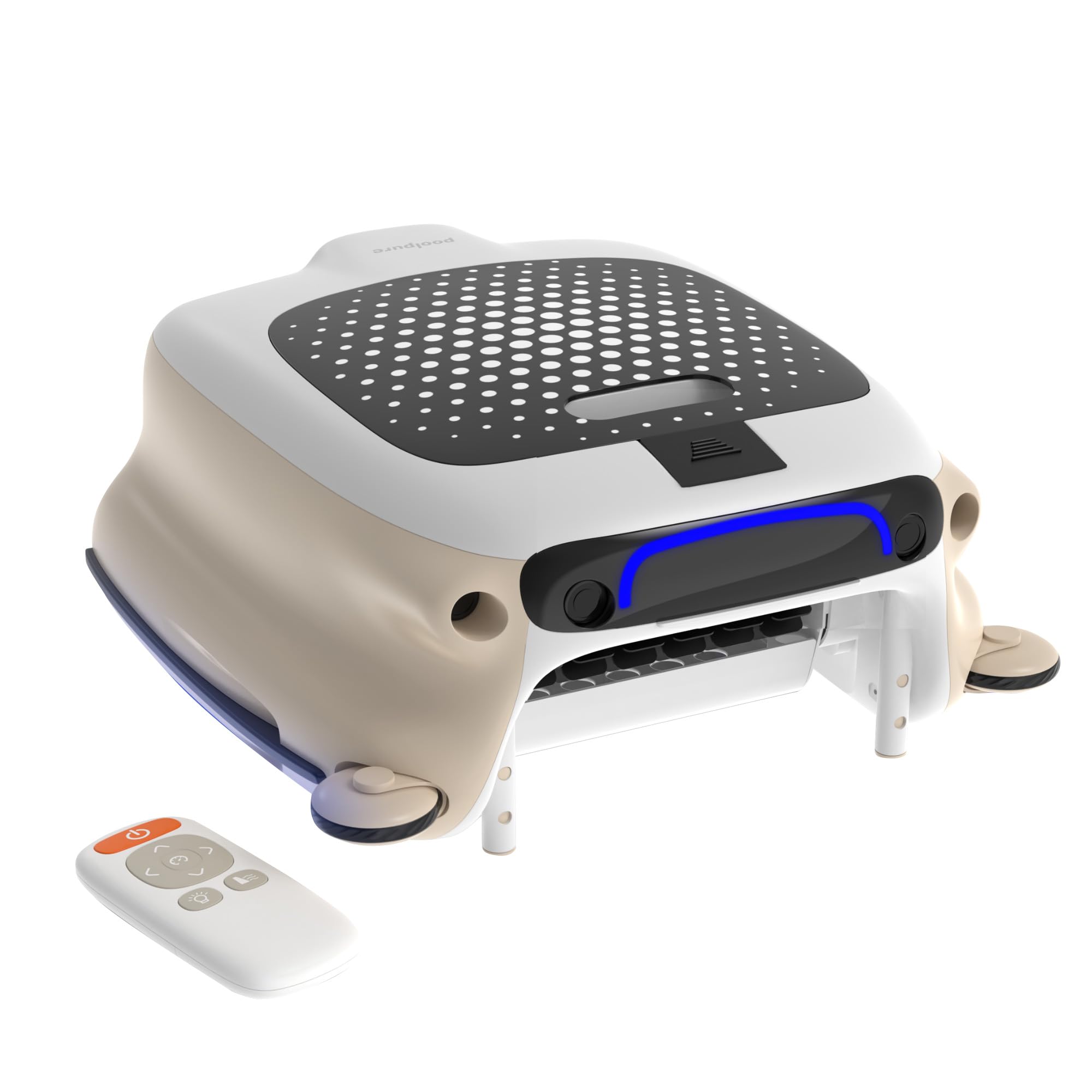POOLPURE Automatic Pool Skimmer Robot - 10 Hour Runtime, Large Battery Powered (No Solar Panel Needed), Manual Remote Control for Efficient Surface Cleaning | Perfect for Inground & Above Ground Pools, Backyard Maintenance