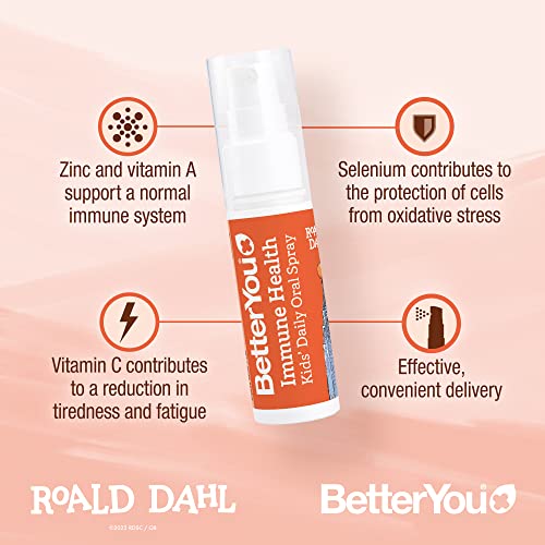 BetterYou Roald Dahl Immune Support Oral Spray 25ml - Boost Immunity & Wellness for Kids & Adults - Perfect for Travel, School & Daily Health