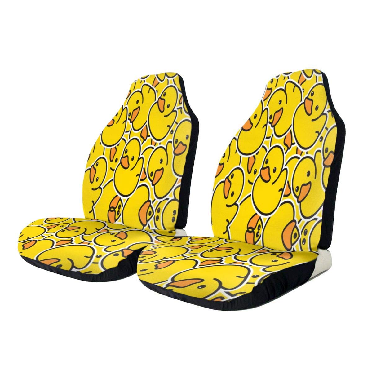 Cute Rubber Duck Car Seat Covers Set of 2 - Waterproof Vehicle Seat Protectors for Sedan, SUV & Auto Interior - Perfect for Kids, Pets & Daily Commute