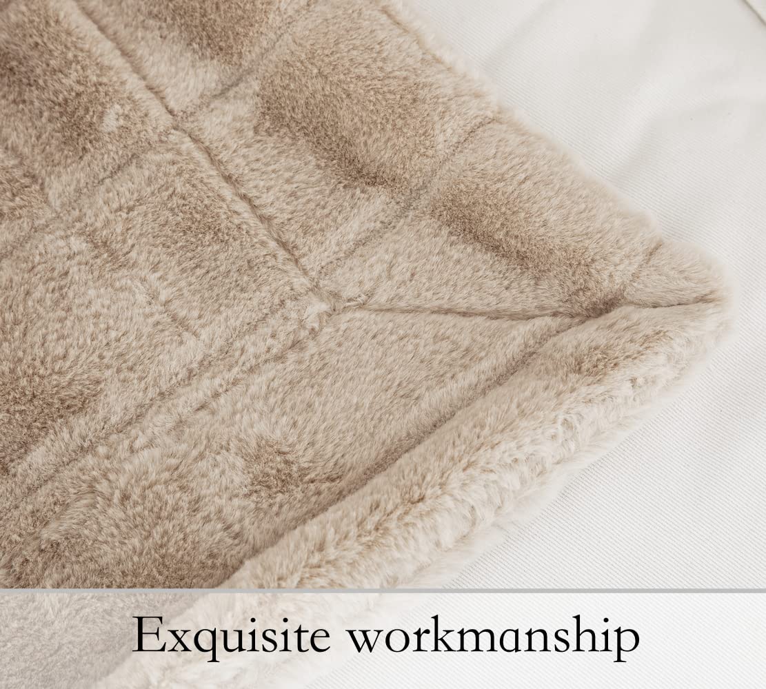 Premium Faux Fur Throw Blanket - Ultra Soft Double Sided Fluffy Blanket for Winter, Sofa & Couch - Warm & Cozy 50