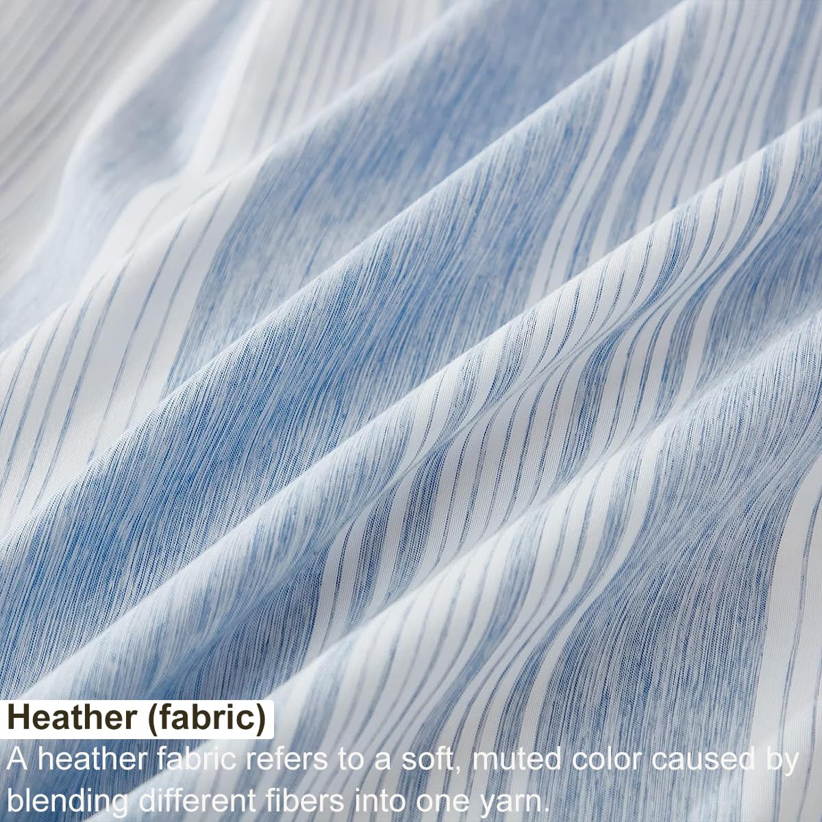 Breathable Soft Brushed Microfiber Duvet Cover Set - King Size Blue Striped Bedding with Button Closure (Includes 1 Duvet Cover + 2 Pillowcases) | Perfect for Cozy Bedrooms & Guest Room Decor