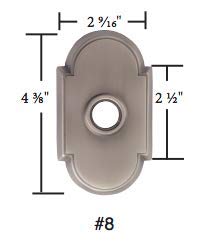 EMTEK #8 Rosette Privacy Door Lock Set with Matching Finish Ribbon & Reed Lever - 7 Finish Options - Left/Right Handed - 8208RBLLHUS15A - Pewter (US15A) - Perfect for Bedroom, Bathroom & Interior Doors Privacy Security