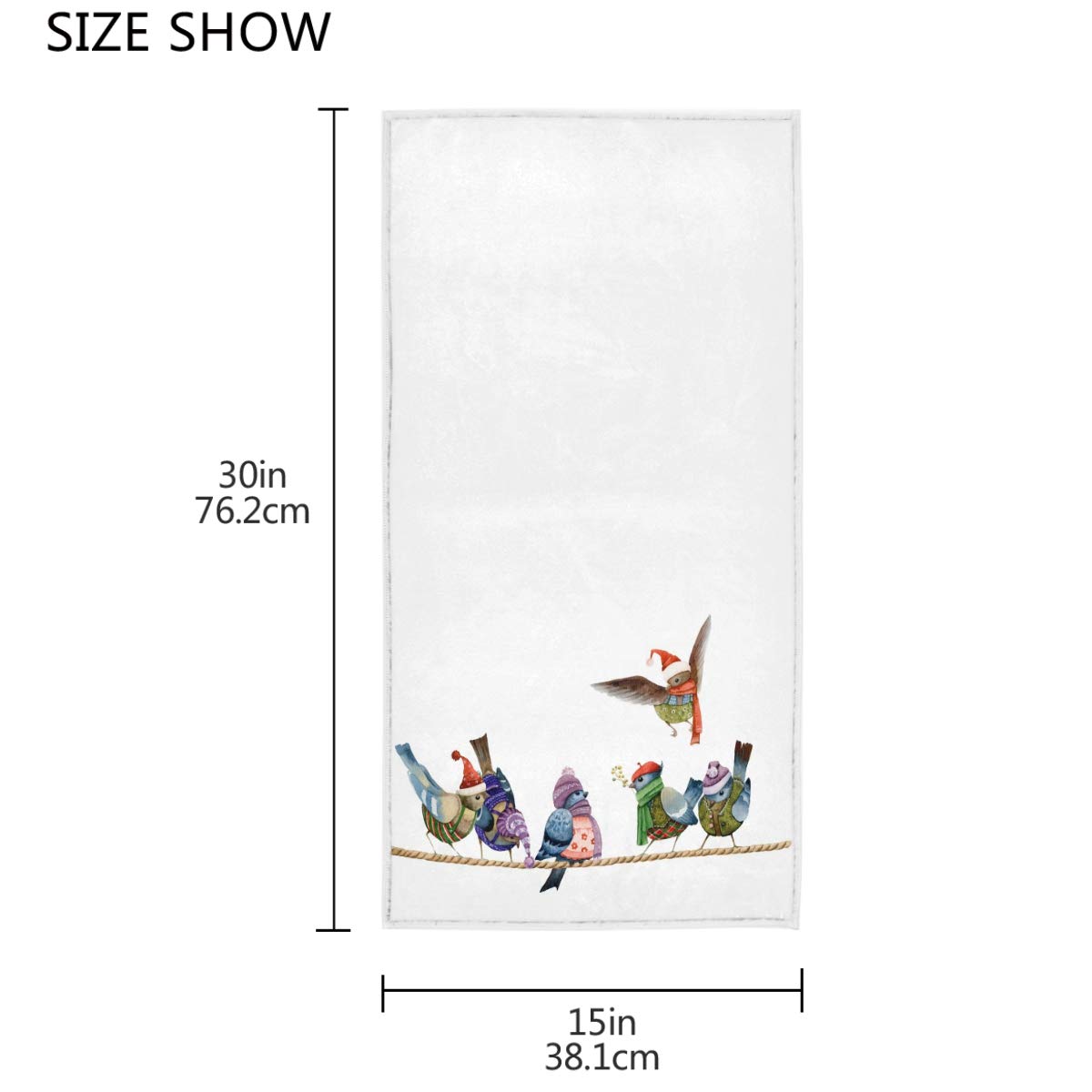 Pfrewn Funny Dressed Birds Hand Towels 16x30 Inch - Ultra Soft & Highly Absorbent Christmas Winter Bathroom Towels - Perfect for Holiday Decor, Guest Bathrooms & Festive Gift Giving
