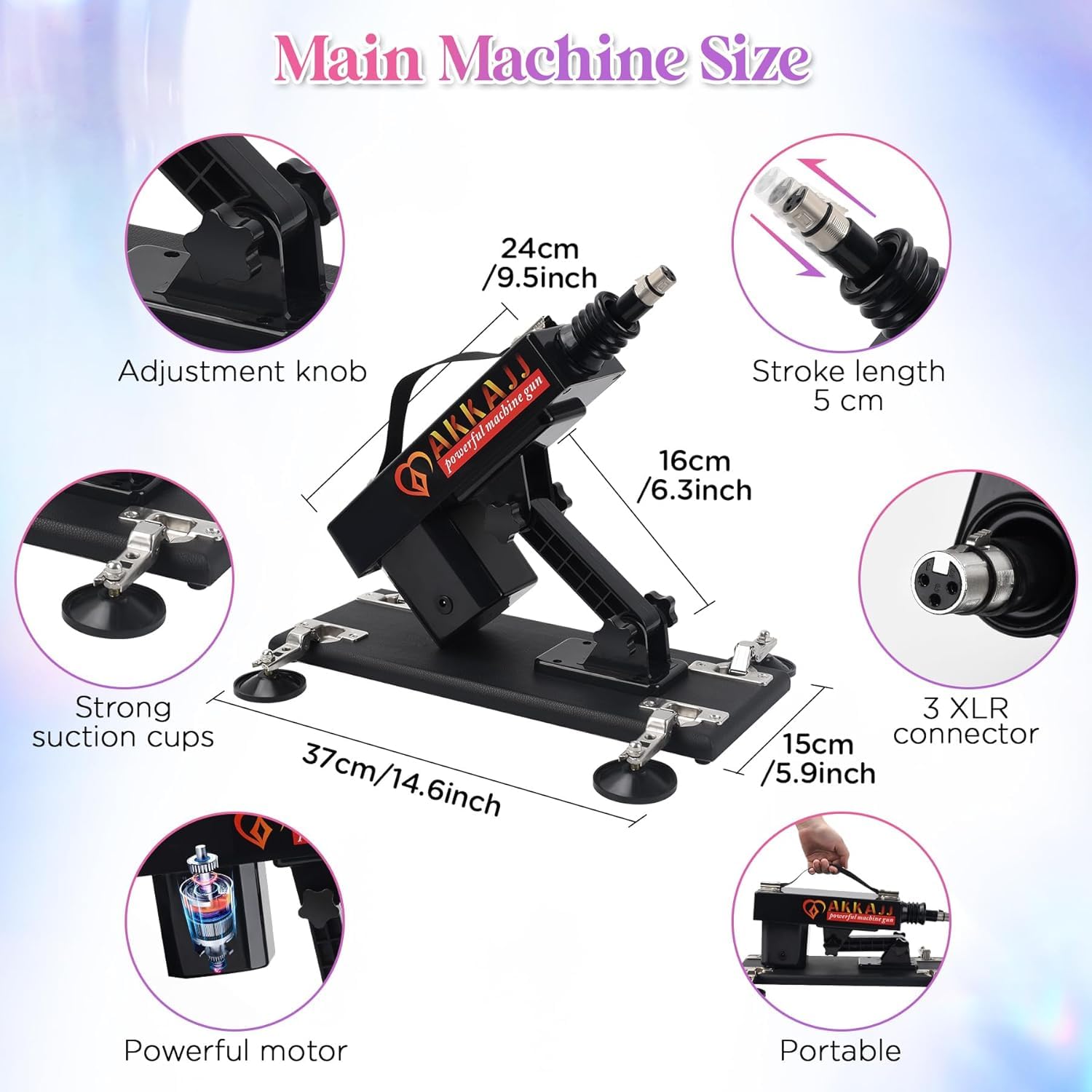 Powerful Automatic Thrusting Sex Machine for Men & Women - Multi-Angle Adjustable Hands-Free Adult Toy with Extension Rod - Perfect for Solo Play & Couples Intimacy (Bedroom Use, Discreet Packaging)