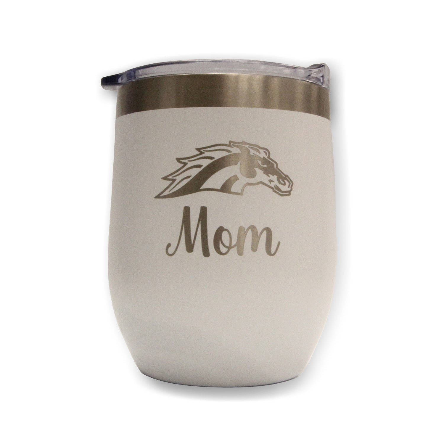 Bronco Mom Insulated Wine Tumbler - 20oz Stainless Steel Travel Mug with Lid & Straw, Perfect for Gameday, Tailgating & Outdoor Adventures