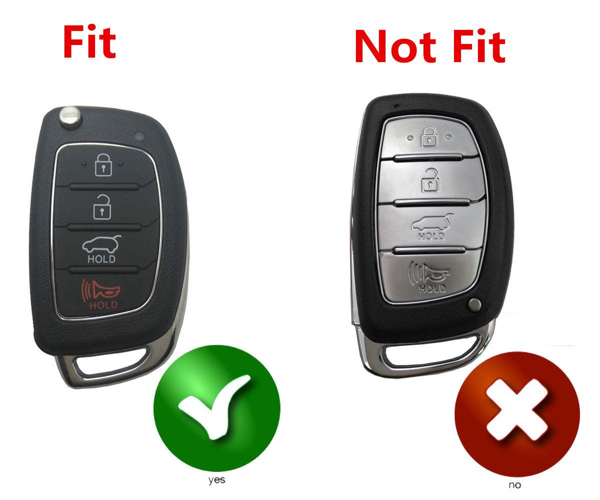 Premium Silicone Key Fob Cover for Hyundai Sonata & Santa Fe - Durable Keyless Entry Remote Control Protector - Perfect for Everyday Use & Car Protection