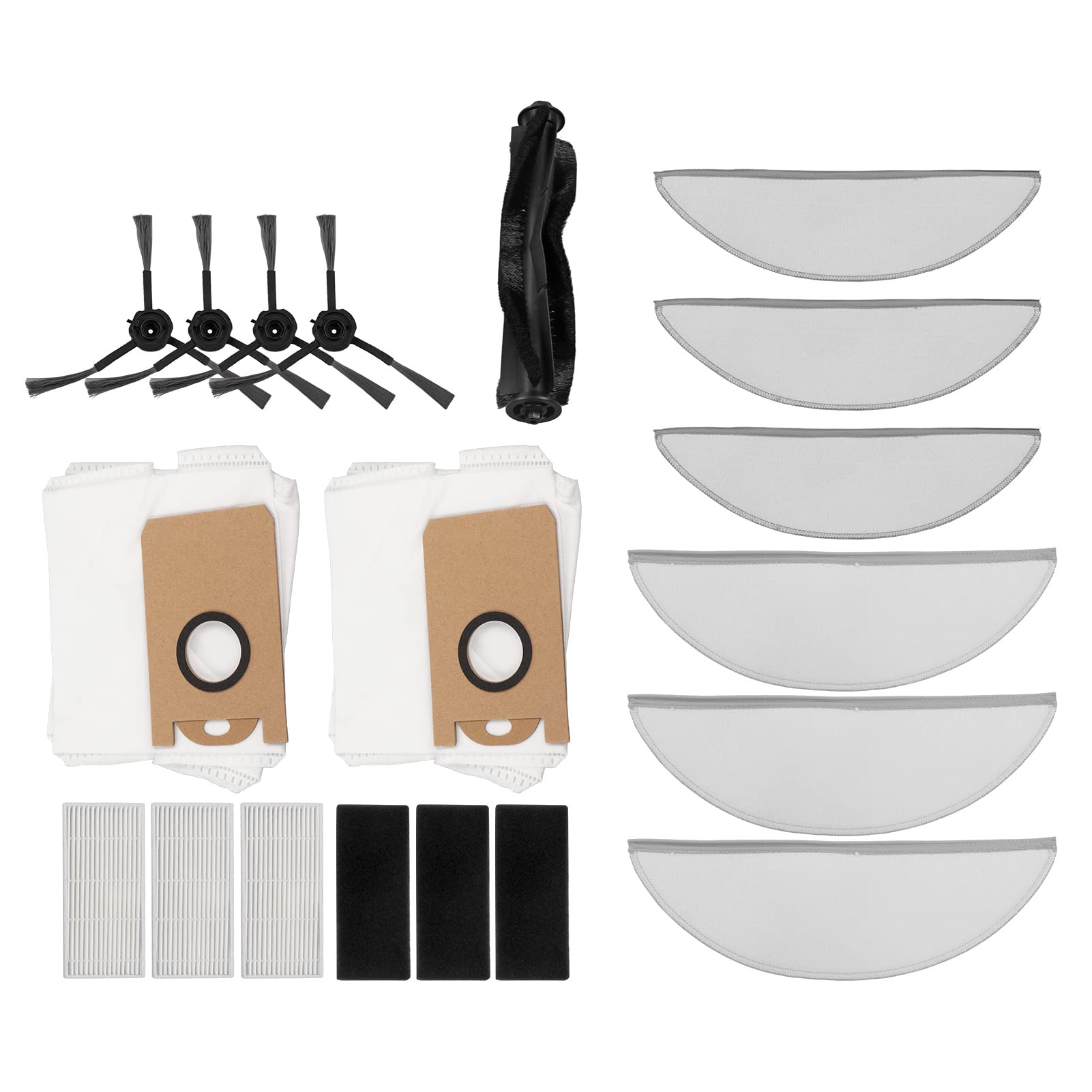 R1 Vacuum Replacement Kit - 4 Brushes, 3 Filters, 1 Roller - for Home Cleaning