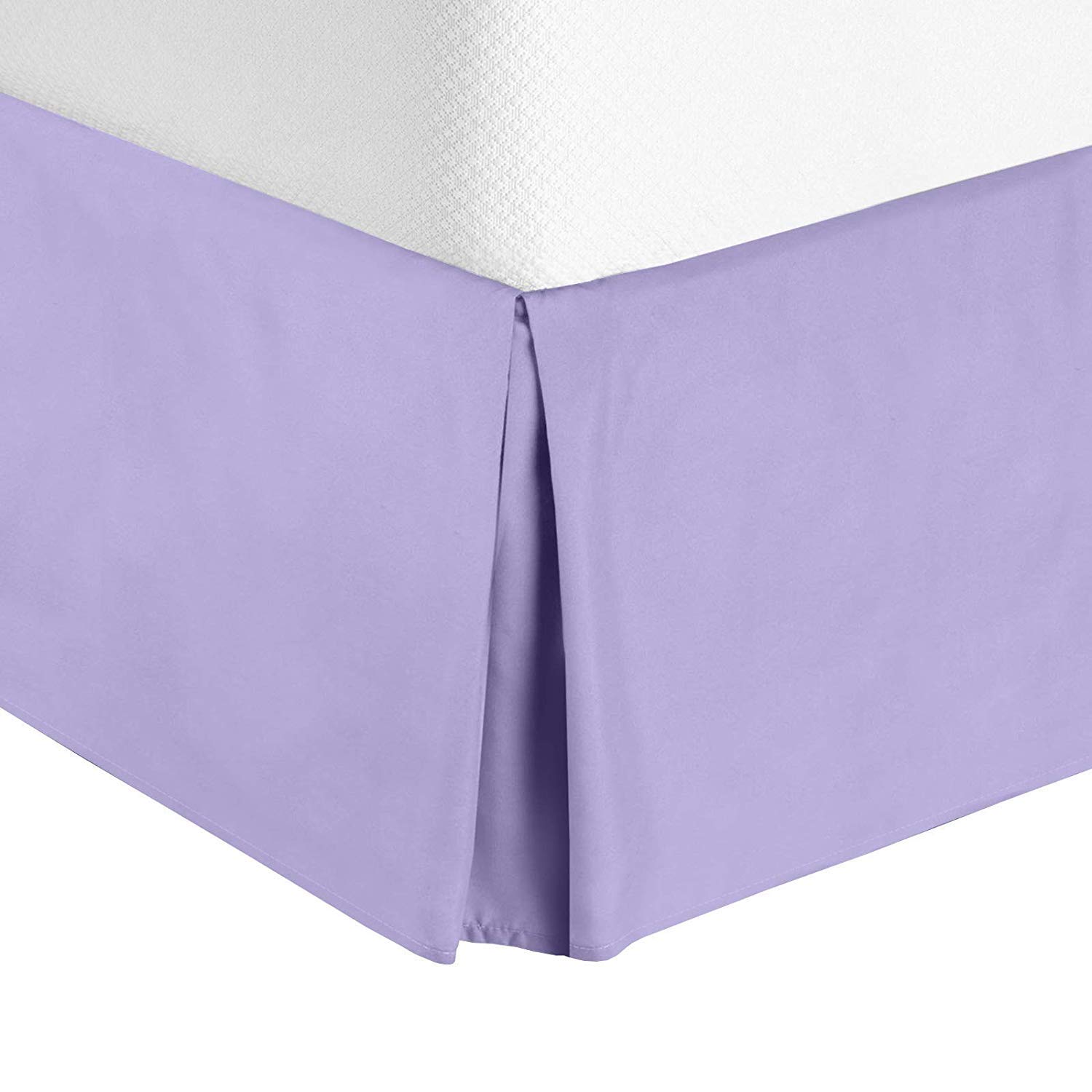 Luxury Pleated Bed Skirt - Microfiber Dust Ruffle with Tailored 9