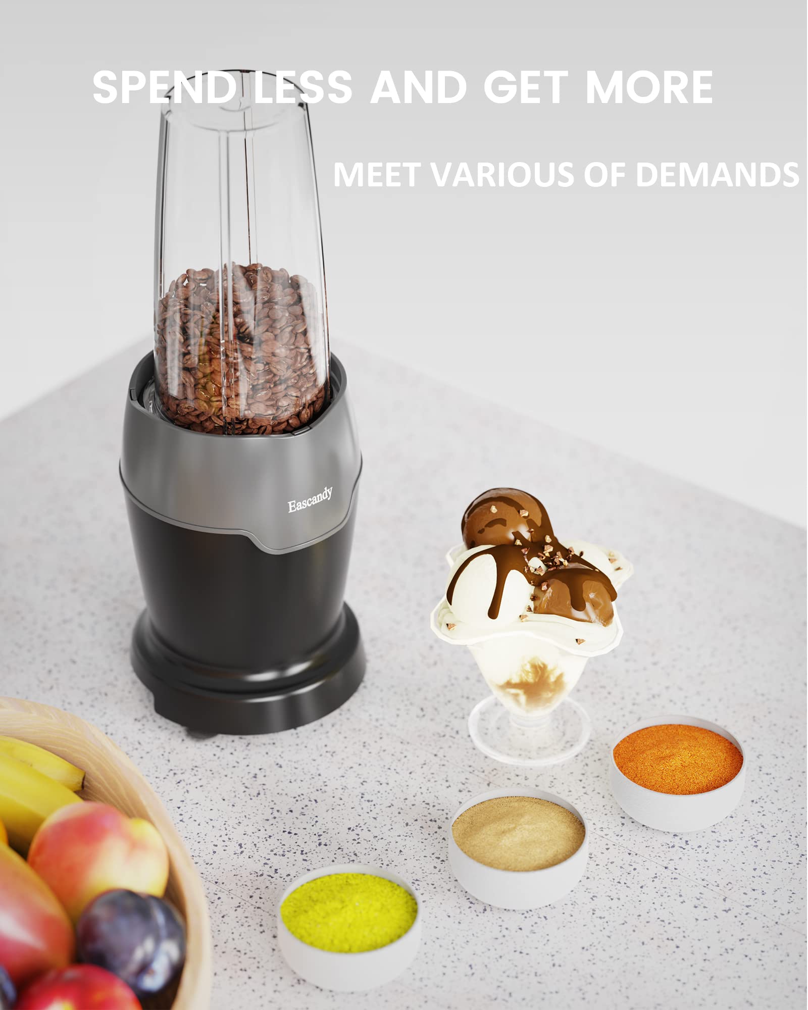900W High-Speed Professional Smoothie Blender - 7-in-1 Personal Blender with 6 Stainless Steel Blades & 2 Tritan Sport Cups (24oz) - Perfect for Protein Shakes, Fruit Smoothies & Meal Prep - Commercial-Grade German Engineered Blender for Home & Gym Use