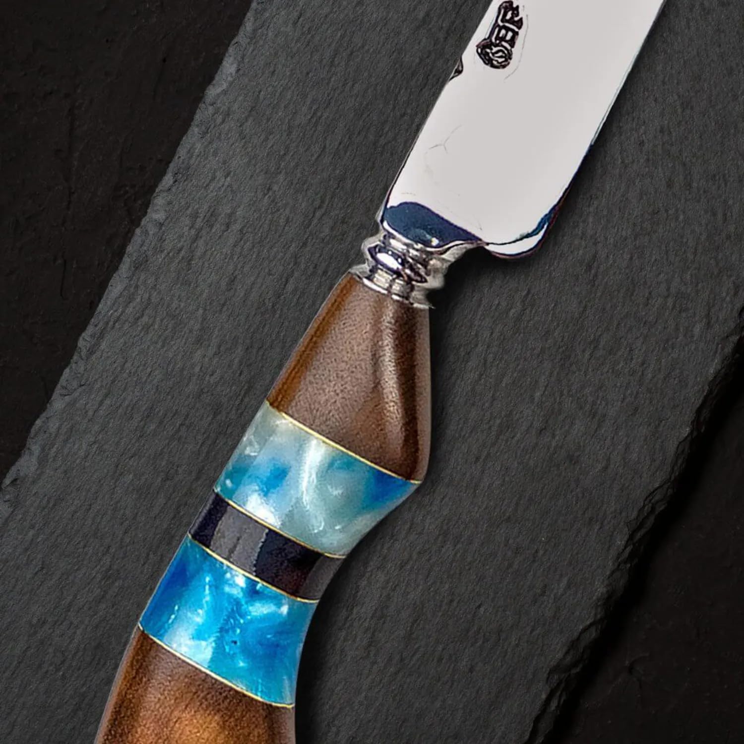 Premium 10-inch Stainless Steel Kitchen Knife - Blue Polished Blade for Professional Chefs & Home Cooking | Perfect for Slicing, Dicing & Meat Cutting