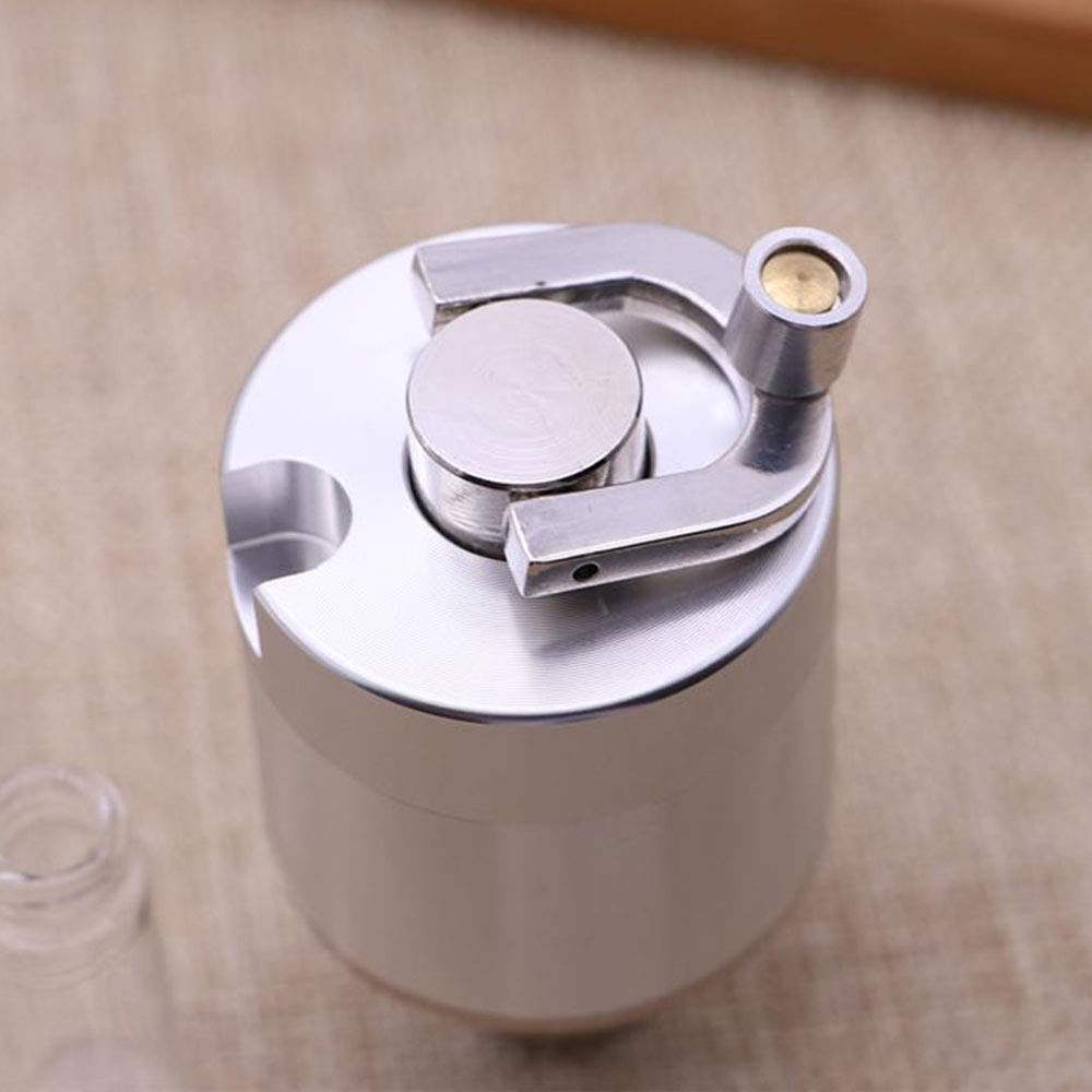 Premium Stainless Steel Hand Crank Spice Grinder with Glass Bottle & Funnel - Fine Powder Mill for Herbs, Tea, Coffee, Seasonings - Perfect for Kitchen, Camping, Travel & DIY Spice Blends