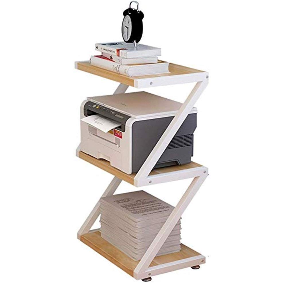 ZLASS Modern Printer Stand with Double Shelf - Multi-Layer Storage Rack for Home & Office - Space Saving Floor Organizer for Printers, Supplies & Documents (White) - Perfect for Small Offices & Home Workspaces