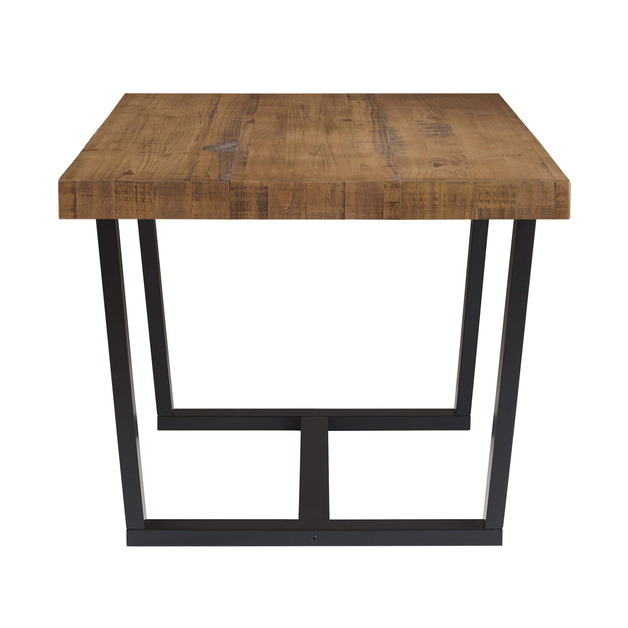 Walker Edison Andre Modern Solid Wood Dining Table, 52 Inch, Rustic Oak - Perfect for Farmhouse, Kitchen & Dining Room Decor