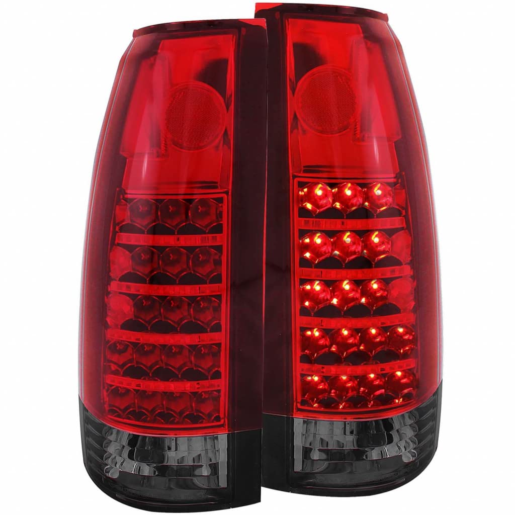 ANZO LED Tail Lights for 1988-2000 GMC C1500 - Red/Smoke Lens (Part #311157) | Durable & Bright Replacement for Improved Visibility & Style | Perfect for Truck Upgrades & Night Driving