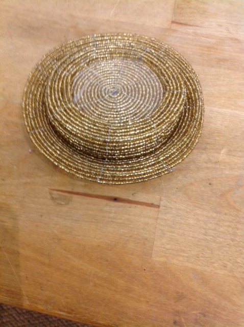 6-Pack Elegant Gold Beaded Coasters - Stylish Drink Coasters for Home Bar, Coffee Table & Party Decor - Premium Absorbent & Scratch-Proof Coasters Set