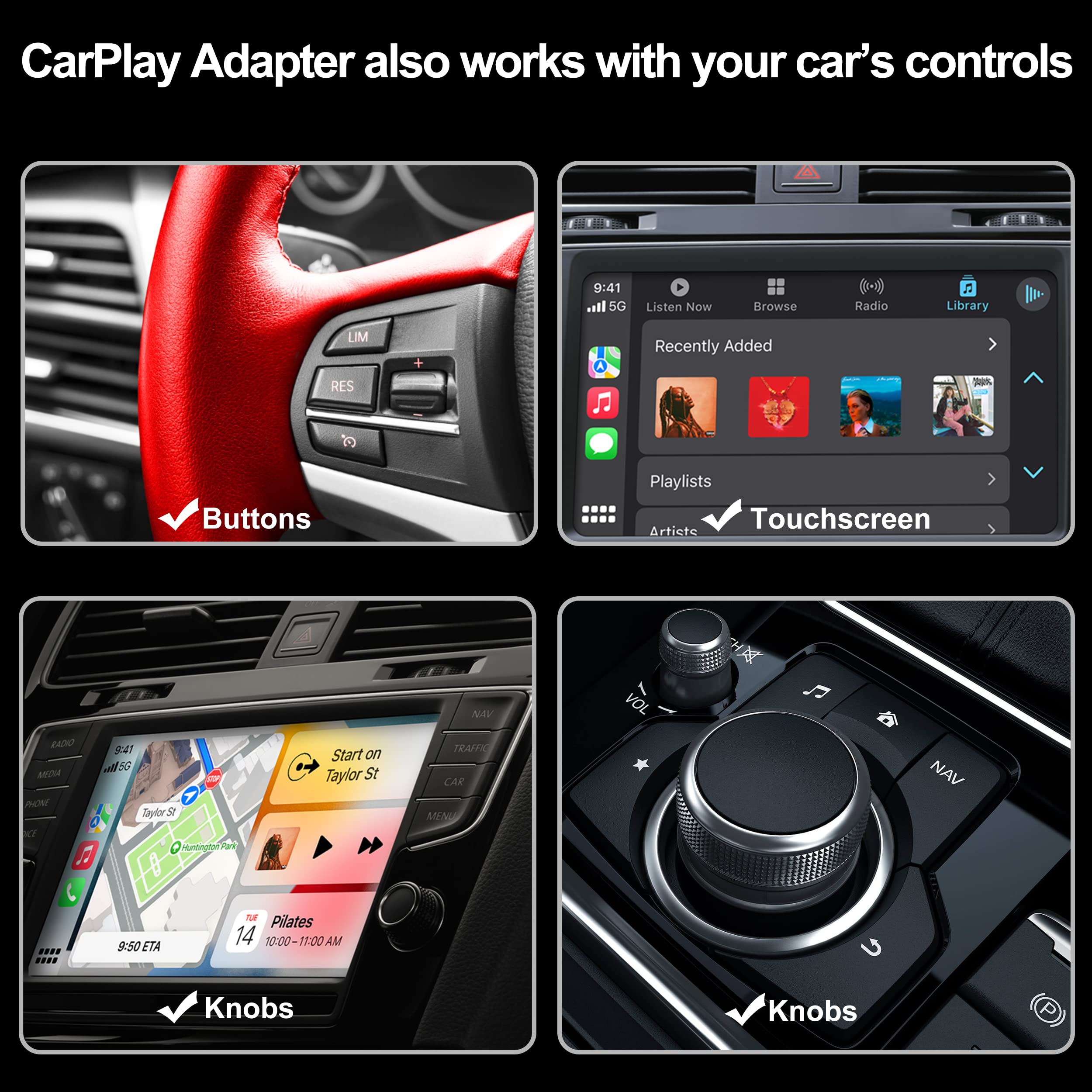 Wireless CarPlay Adapter 6.0 - Plug & Play 5.8Ghz Fast Transmission for iPhone - Convert Wired to Wireless CarPlay - Perfect for Commuting, Road Trips & Hands-Free Driving