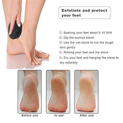 Natural Pumice Stone for Feet - Exfoliating Dead Skin, Callus & Cracked Heels - Men & Women Pedicure Tool - Small Size for Travel & Home Use - Perfect for Spa Day & Foot Care Routine
