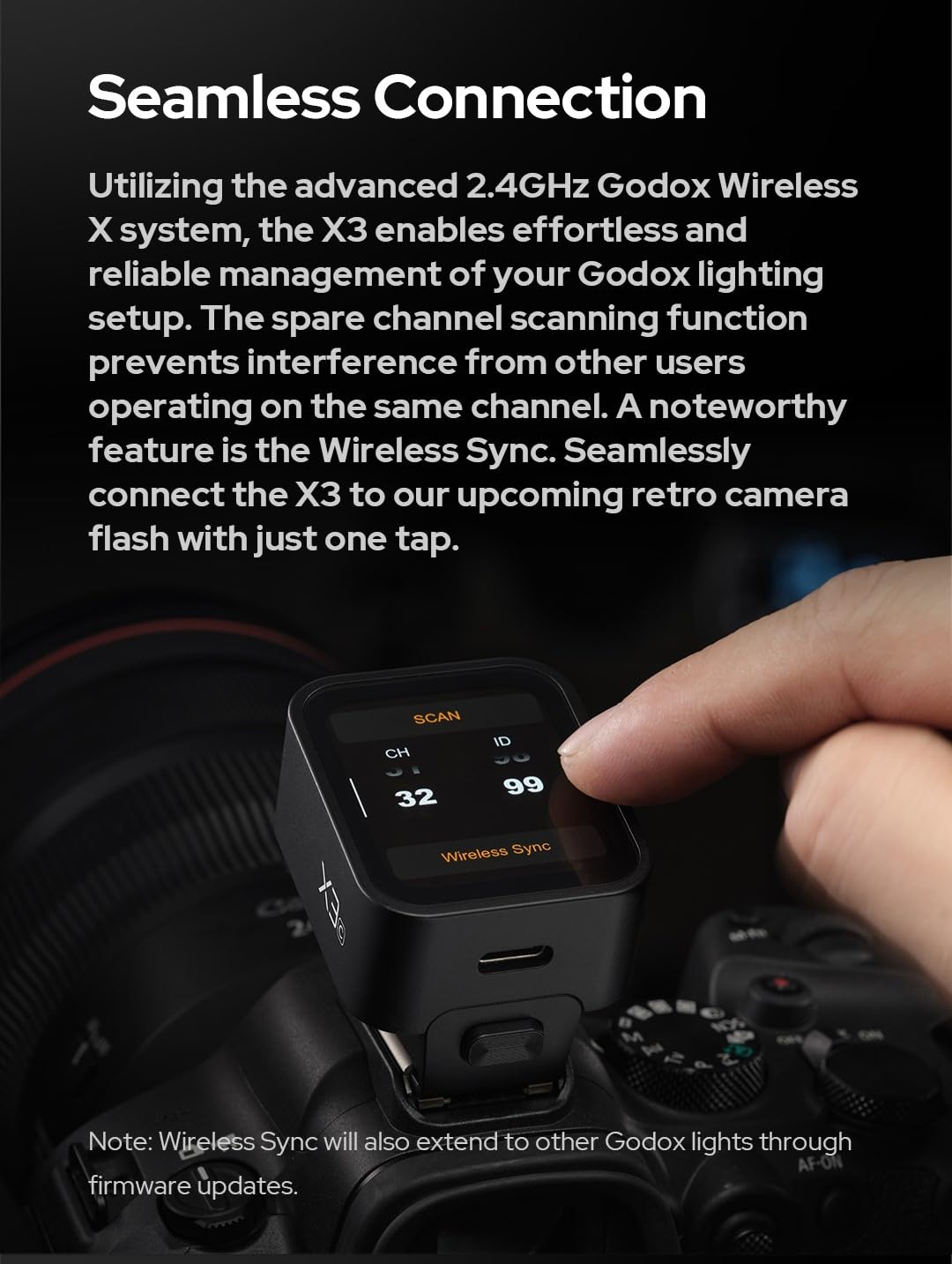 Godox X3 C TTL Wireless Flash Trigger for Canon - Touchscreen Control, TCM Conversion, Quick Charge, Wireless Sync - Perfect for Studio & Outdoor Photography