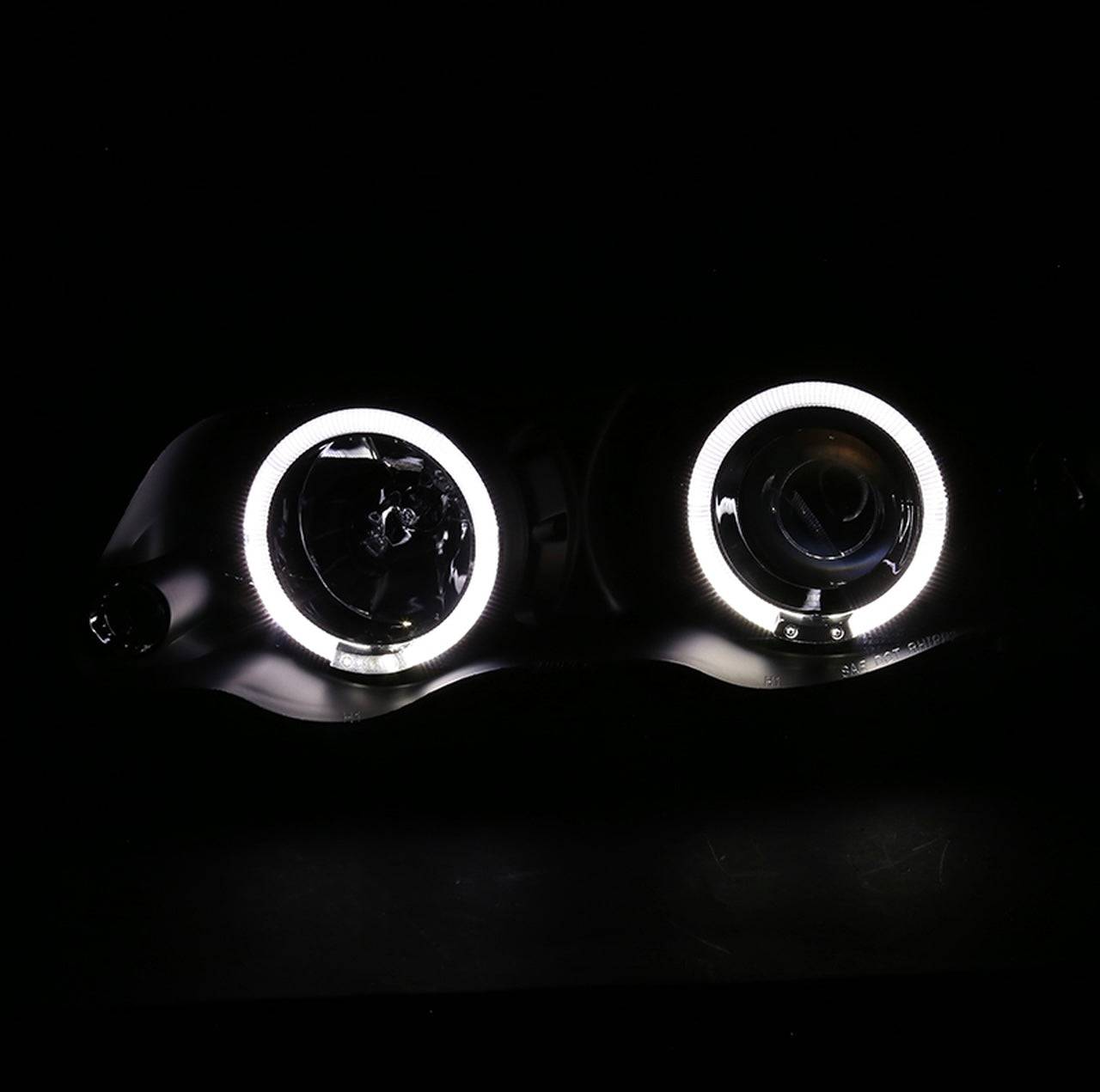 1999-2001 BMW E46 3 Series Sedan Halo Projector Headlights - Matte Black Housing with Clear Lens - Upgrade for Night Driving & Enhanced Style