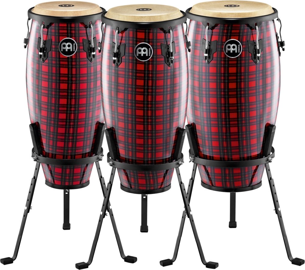 Meinl Headliner Designer Wood Conga Drum with Basket Stand - Vintage Wine Barrel Finish, 11-inch - Perfect for Percussionists, Latin Music, and Live Performances