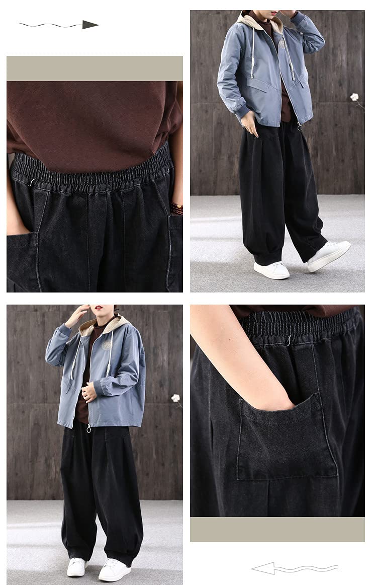 **Women's High Waist Wide Leg Jeans - Stretchy Denim Trousers with Pockets | Baggy Loose Fit Casual Pants for Everyday Wear, Work & Weekend Outfits**