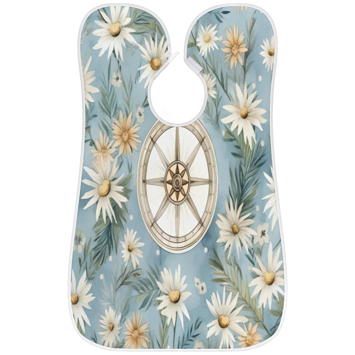 **Men's Beard Shaving Bib with Daisy Compass Design - Waterproof Hair Dye & Makeup Apron for Barbers, Stylists & DIY Grooming - Sink Hair Catcher & Beard Trimming Accessory - Perfect for Home Salon, Barber Shops & Gifts**