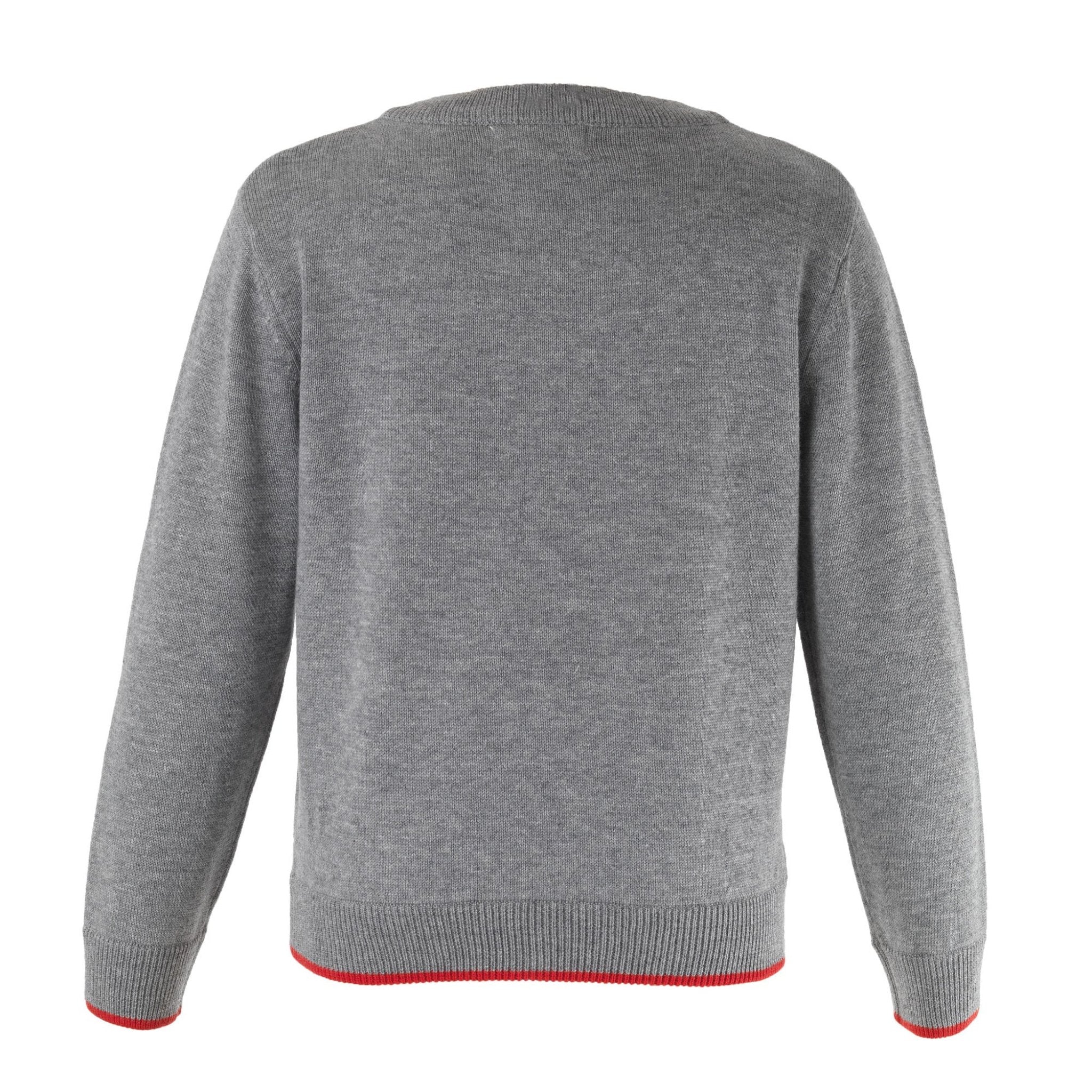 Boys' Soldier Intarsia V-Neck Sweater - Warm Knit Pullover for Kids - Perfect for School, Holidays & Family Photos
