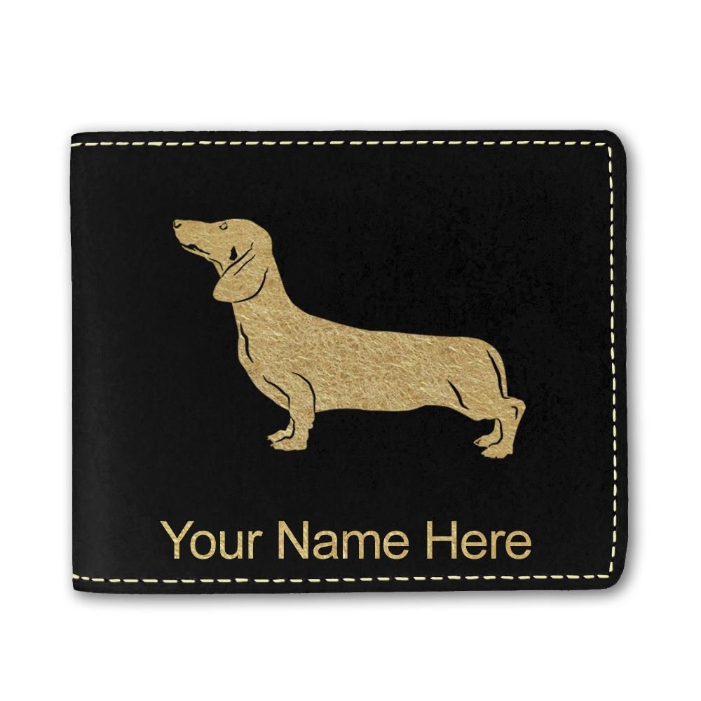 Personalized Faux Leather Wallet with Dachshund Dog Design - Custom Engraving Included | Perfect Gift for Dog Lovers, Men & Women | Ideal for Everyday Use, Travel & Special Occasions