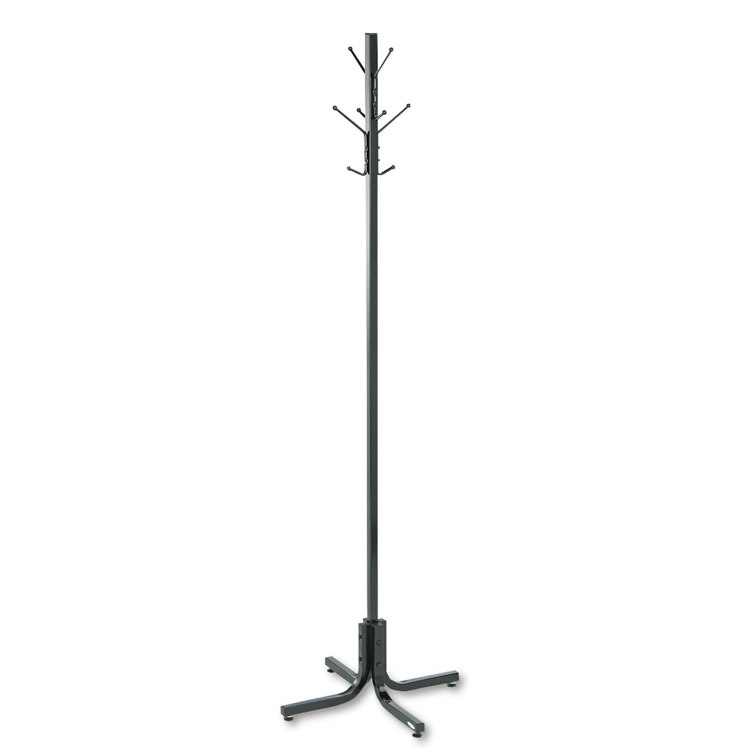 Safco 4163BL Black Metal Double Hook Rack with Ball Tips - 21