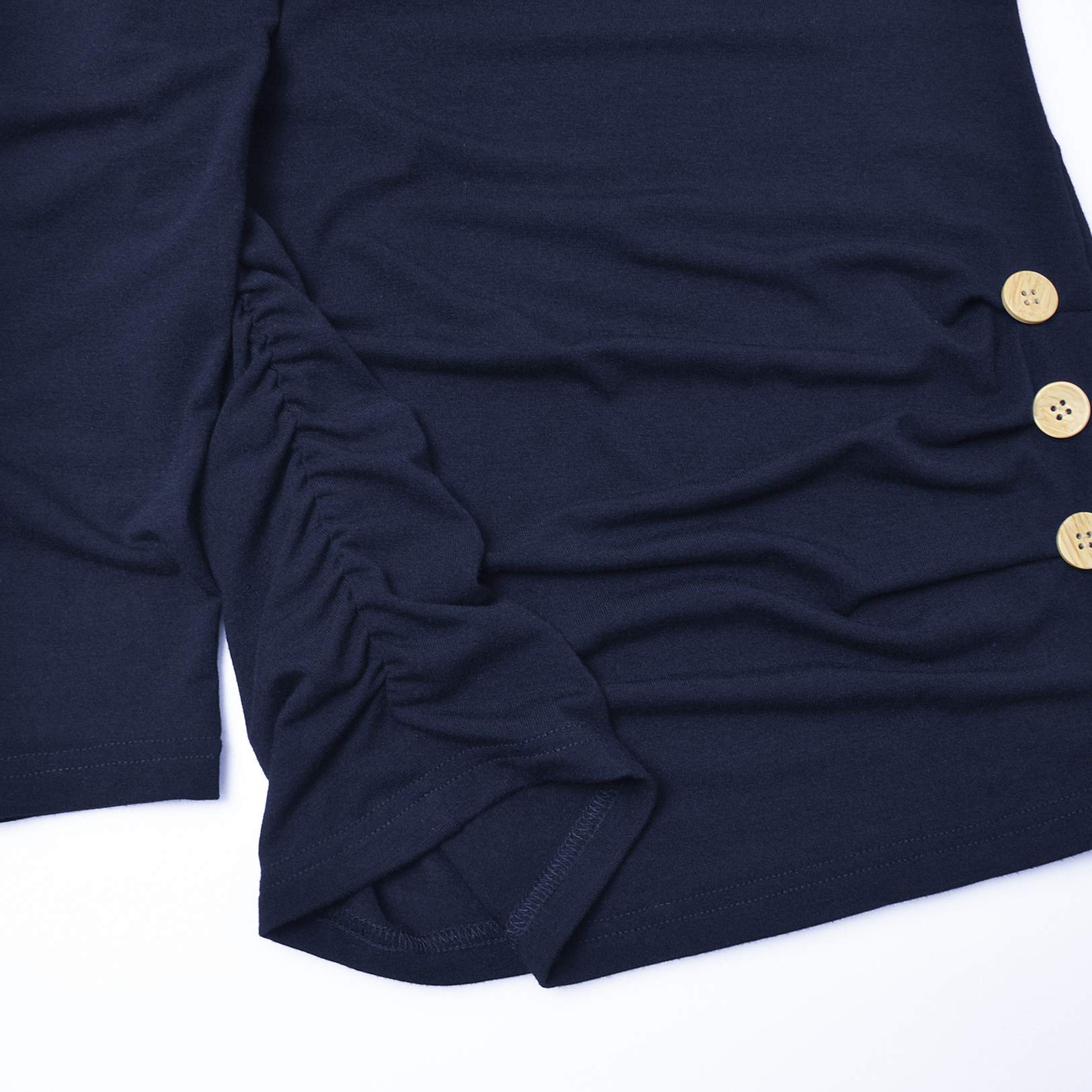 GINKANA Maternity Shirt - Soft Long Sleeve Nursing Top with Ruch Side Details & Button Front - Comfortable Pregnancy T-Shirt for Expecting Moms | Perfect for Work, Casual Wear & Maternity Photos